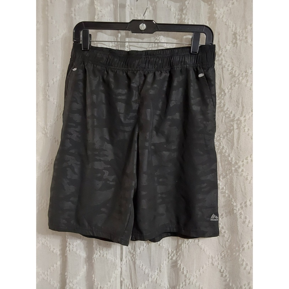 RBX Mens Performance Training Shorts Black Tonal Camo Size Medium Gym‎ Athletic